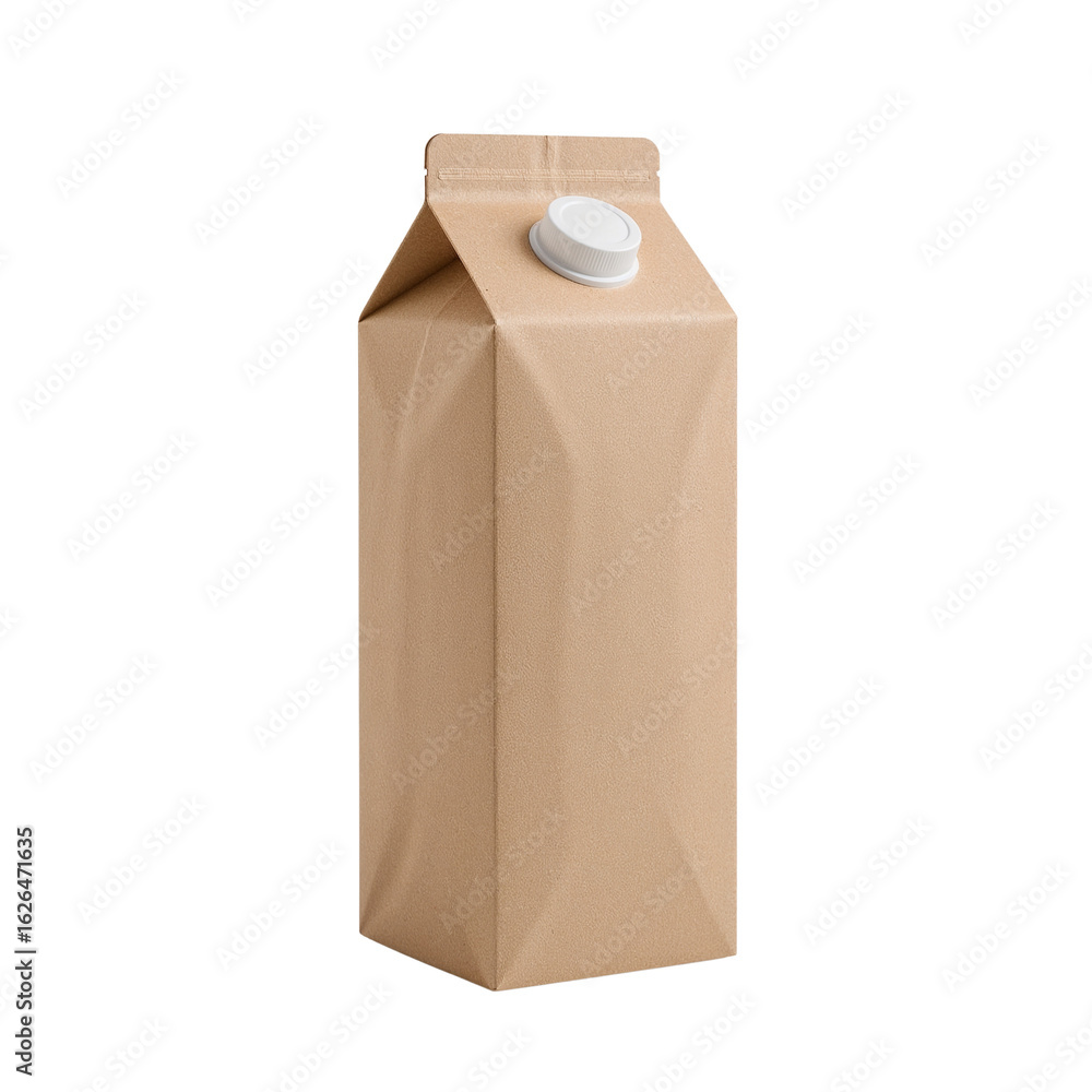 Poster minimalist presentation showcasing a carton container with clean lines on transparent setting,