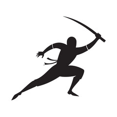 Samurai Drawing Sword From Sheath Silhouette