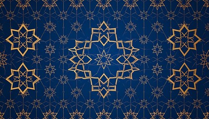 Geometric gold pattern on dark blue