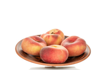 Fig sweet peaches isolated on white background, macro.