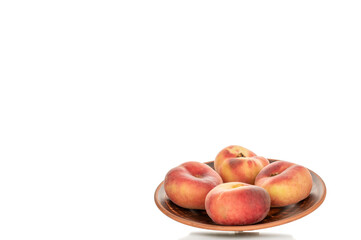 Fig sweet peaches isolated on white background, macro.