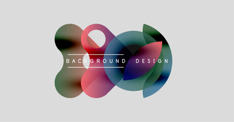 Abstract colorful shapes overlap, creating dynamic visual effect. Text reads background design centered within composition. Simple, modern aesthetic.