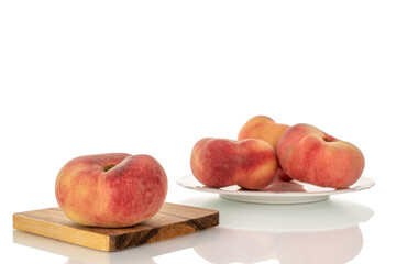 Fig sweet peaches isolated on white background, macro.