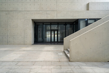 empty ground with modern building made with concrete