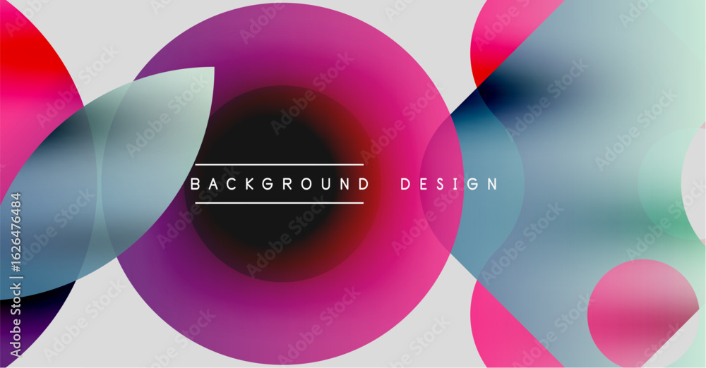 Aufkleber abstract circles overlap, creating vibrant color gradients. modern design features text background, 