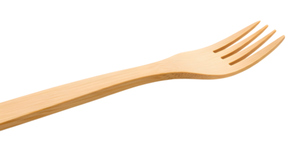 Wooden fork close-up isolated PNG with Transparent Background
