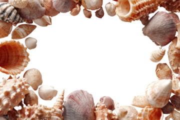 Seashell border framing a large black oval space