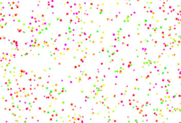 Colorful luxury stars glittering overlay cutout on transparent background, gold sparkling stars raining cutout, stars dust particles gold, png file