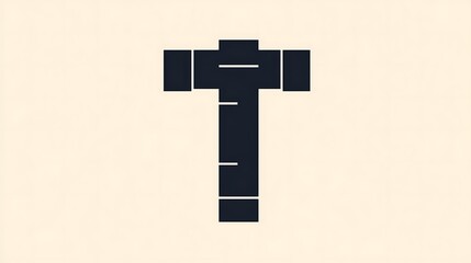 Fototapeta premium Abstract graphic design of a stylized hammer.