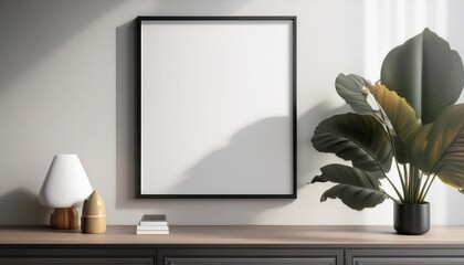a high resolution product mockup scene featuring a central framed poster on a modern interior wall