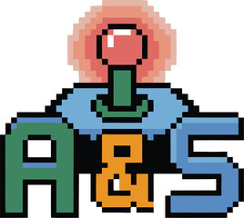 Obraz premium Pixel art computer illustration featuring pixelated vector icons and digital game designs