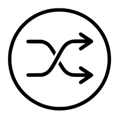 Shuffle Icon Showing Two Curved Arrows Crossing in a Circle
