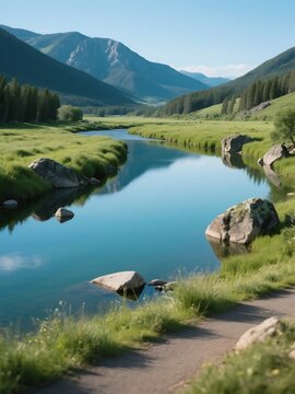 The view of the Roaring Fork River from the Rio Grande Trail in Colorado