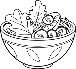 vector illustration of a bowl of vegetables