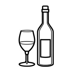wine bottle and glass