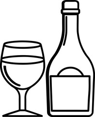 wine bottle and glass