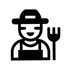 Obraz premium Farmer Agriculture and Farming Occupation Line Icons Set