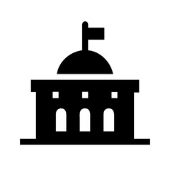 Government Building Public Administration and Civic Line Icons Set 2