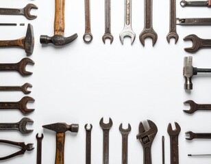 Dirty vs Clean Tools on Workbench Before and After Concept