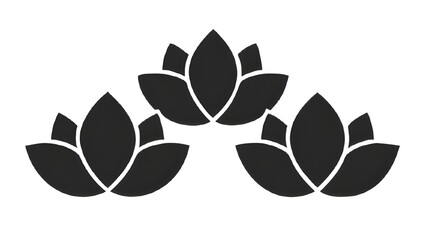 Three stylized lotus flowers a symbol of purity and enlightenment