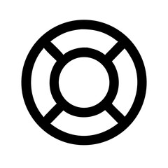 Life Ring Safety and Rescue Line Icons Set