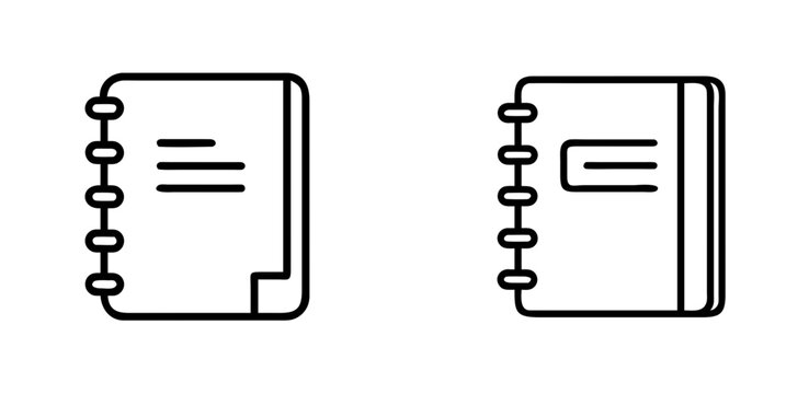 Notebook Writing and Education Line Icons Set