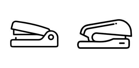 Stapler Office and Stationery Line Icons Set 