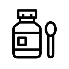 Syrup Bottle and Sweetener Line Icons Set