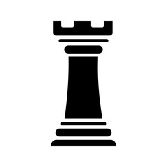  vector rook chess icon white on background