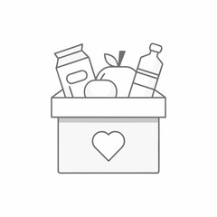 Minimal Food Donation Box Vector Icon.
