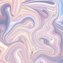 Dreamy pastel fluid art swirl with gold accents and soft curves. Abstract, elegant, fluid, pastel, swirl, texture, and dreamy tones for design use.