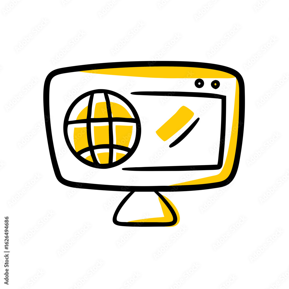 Poster web page hand drawing icon for web and graphic design
