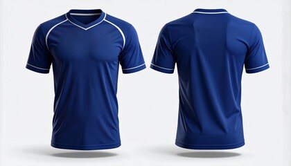 Blue football jersey design shown on clean studio background