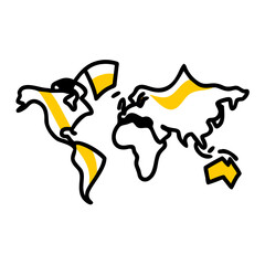 World Graph hand drawing icon for web and graphic design