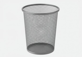 Simple metal mesh waste bin with solid base