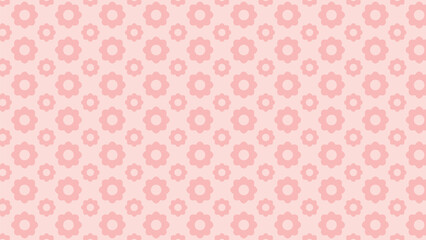 A simple seamless vector pattern featuring light pink flowers on a soft pink background. Perfect for minimalist baby shower invitations, children's bedroom wallpaper, and subtle fabric designs