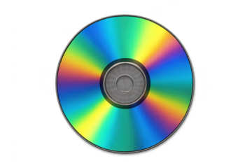 Cd reflecting rainbow colors on a transparent background