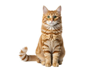 Fototapeta premium Ginger cat sitting, full body shot.