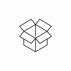 open cardboard box icon sign vector