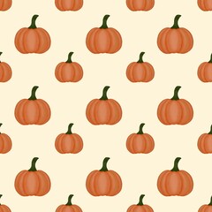 seamless pattern with pumpkins