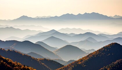 Serene Autumnal Mountain Range in Soft Light