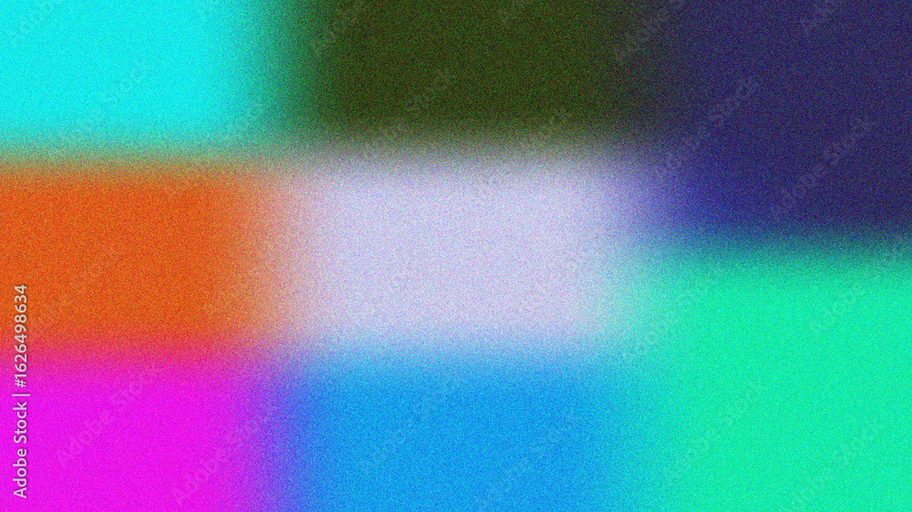 Poster abstract mosaic of vibrant saturated colors arranged in a geometric pattern with a bright white cent