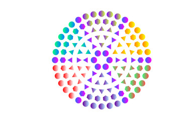 Colorful Mandala Pattern with Multi-Shape Symmetry – Rainbow Geometry with Gradients for Mindfulness, Yoga Wall Decor, Boho Art, and Healing Visualization