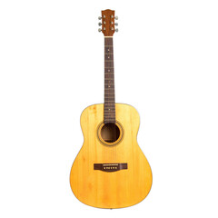 acoustic guitar isolated on white and transparent background.