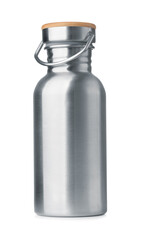 Front view of stainless steel water bottle