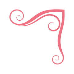 Soft Thin Corner Curl for Romantic Border Designs