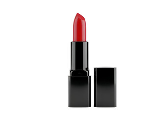 Obraz premium A glossy red lipstick in a black case.