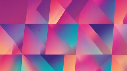 Obraz premium Geometric abstract pattern with vibrant gradient colors overlapping shapes and smooth transitions