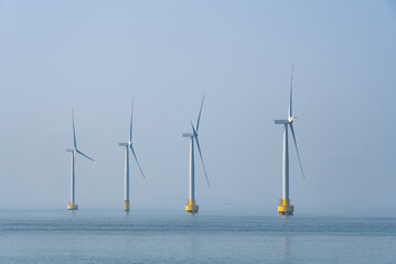 Fototapeta premium wind power station in ocean