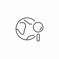 worldwide global search icon sign vector